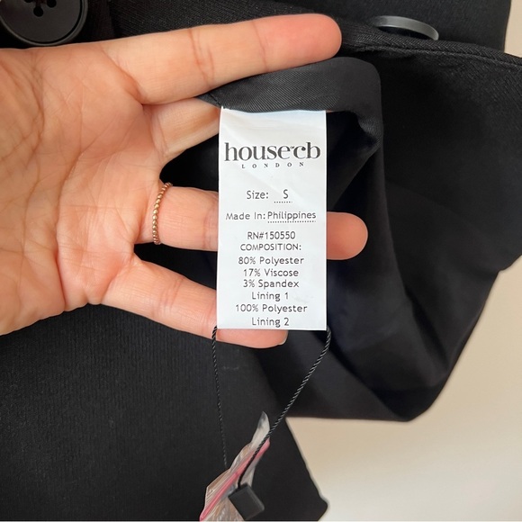 New House of CB AMIA Black Blazer Mini Dress Size Small - Picture 4 of 5